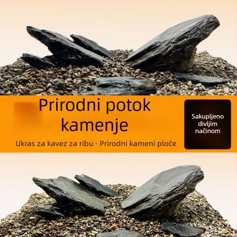 Kamen za akvarijsku dekoraciju – prirodni sirovi kamen, glavni kamen i kamenčići, donji pijesak, kutija od 60 komada