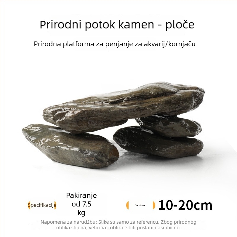 Kamen za akvarijsku dekoraciju – prirodni sirovi kamen, glavni kamen i kamenčići, donji pijesak, kutija od 60 komada