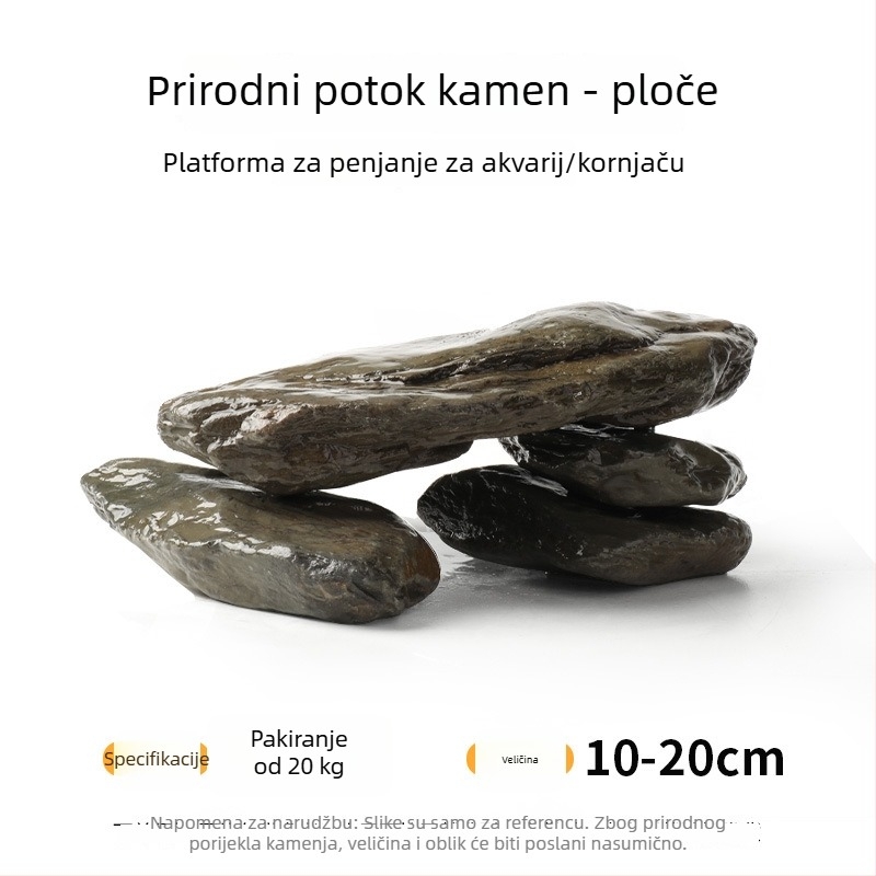 Kamen za akvarijsku dekoraciju – prirodni sirovi kamen, glavni kamen i kamenčići, donji pijesak, kutija od 60 komada
