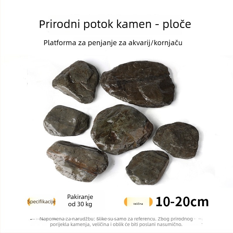 Kamen za akvarijsku dekoraciju – prirodni sirovi kamen, glavni kamen i kamenčići, donji pijesak, kutija od 60 komada