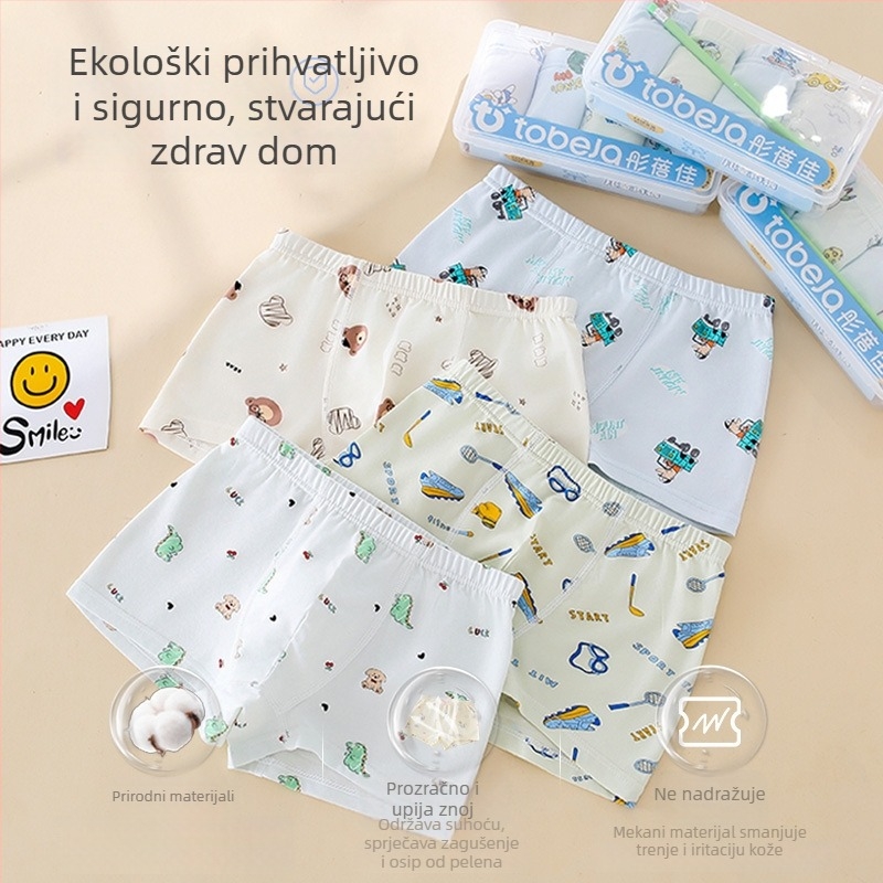 Dječje antibakterijske bokserice, 4-kom, Mo cotton materijal, 50% regenerirane celuloze, uzrast 3-8 godina