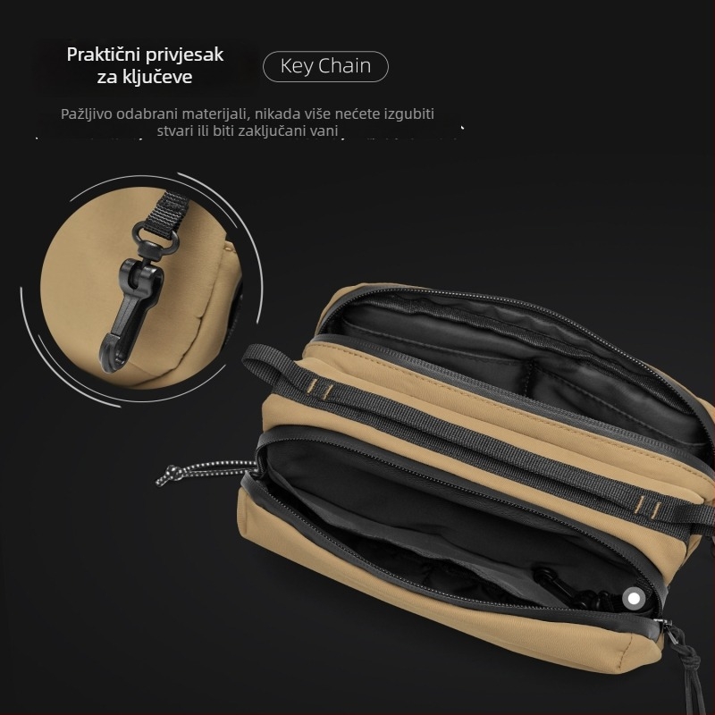 Muška crossbody torba od Oxford tkanine, vodootporna, ultralagana, otporna na habanje; ulični stil; ljeto 2024; za svakodnevnu upotrebu