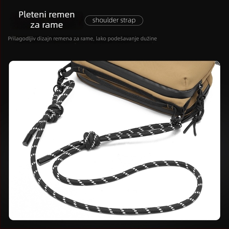 Muška crossbody torba od Oxford tkanine, vodootporna, ultralagana, otporna na habanje; ulični stil; ljeto 2024; za svakodnevnu upotrebu