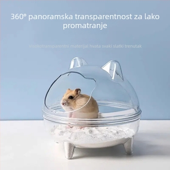 Kupaonica za hrčka s panoramskim dizajnom, protiv prskanja, od plastike