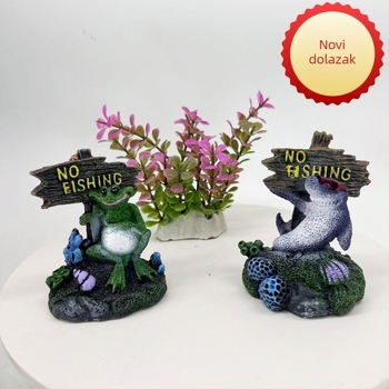 Set ukrasa za akvarij iz ekološke smole s karikaturnim delfinom, koralom, anemonom i školjkom u stilu vulkanskih mjehurića za uređenje akvarija — 30 komada