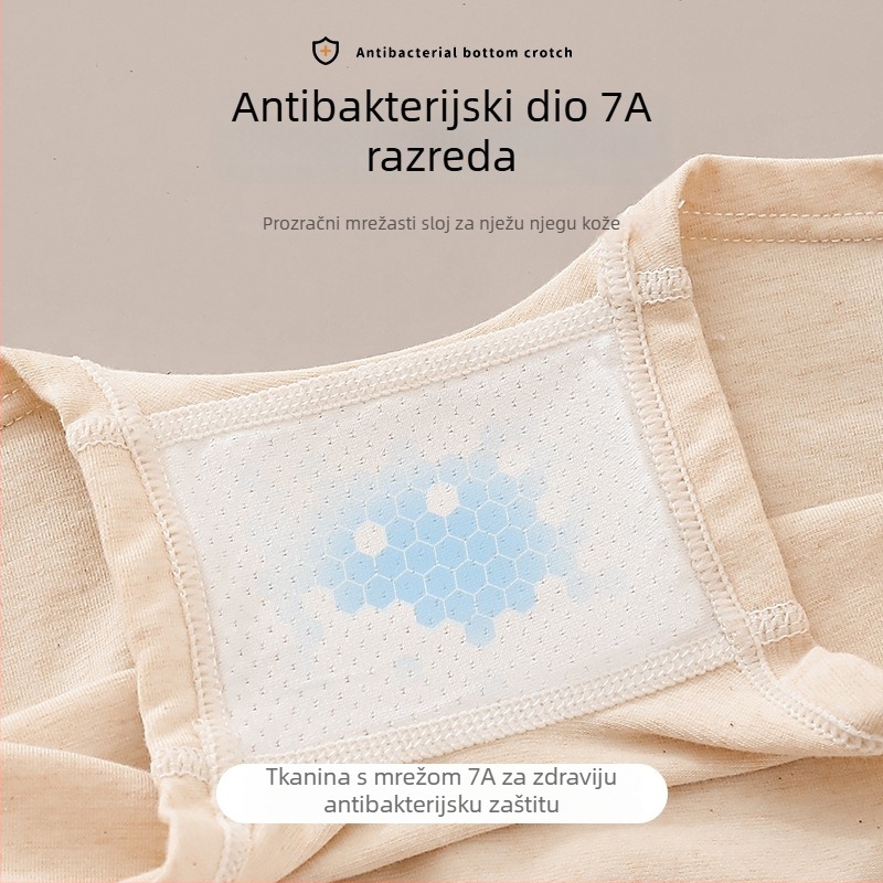 Dječje gaćice za djevojčice, 95% pamuk 5% elastan, antibakterijski 7A, za djecu 3-8 godina, pakirano u vrećicu sa zatvaračem