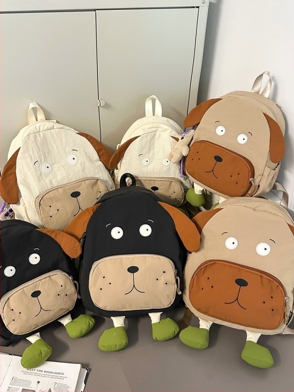 Ruksak s preslatkim crtić štenetom, kapacitet ispod 20 L, pogodan za 10-inčni laptop, najlon, naramenice s zračnim jastukom