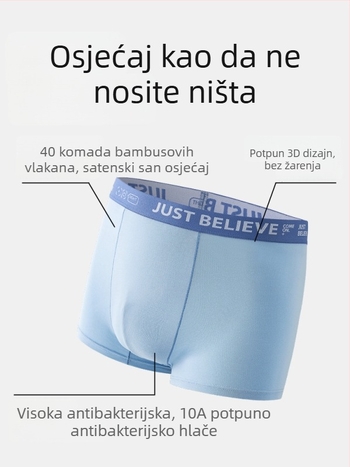 Muške bokserice od bambusovih vlakana – antibakterijske, kategorija A, za dječake 8+ godina (iznad 140 cm), ljetno izdanje 2025