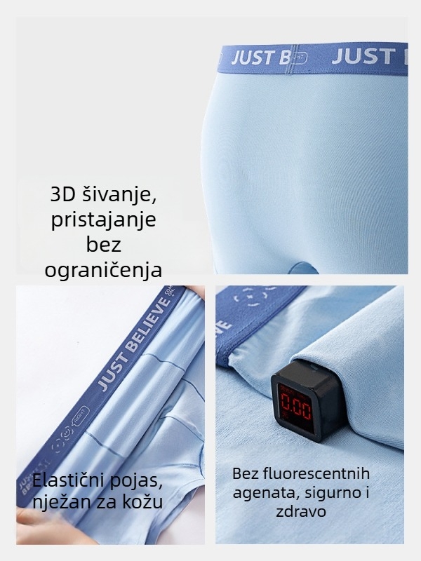 Muške bokserice od bambusovih vlakana – antibakterijske, kategorija A, za dječake 8+ godina (iznad 140 cm), ljetno izdanje 2025