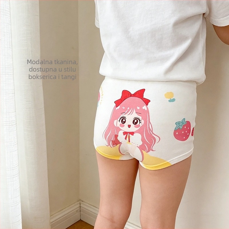 Dječje gaćice za djevojčice od Modal 95%, srednji pojas, uzrast 3–8 godina, proljeće 2026