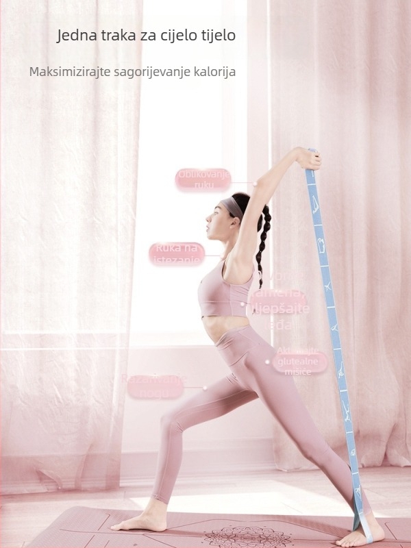 Elastična traka za jogu s digitalno segmentiranim dizajnom – materijal najlon + latex, za trening i ples