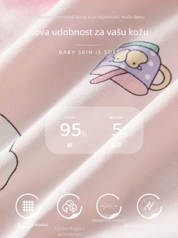 Dječje djevojačke pamučne gaćice, 95% pamuk, Warm buds, šivanje s četiri igle i šest linija, za sve sezone