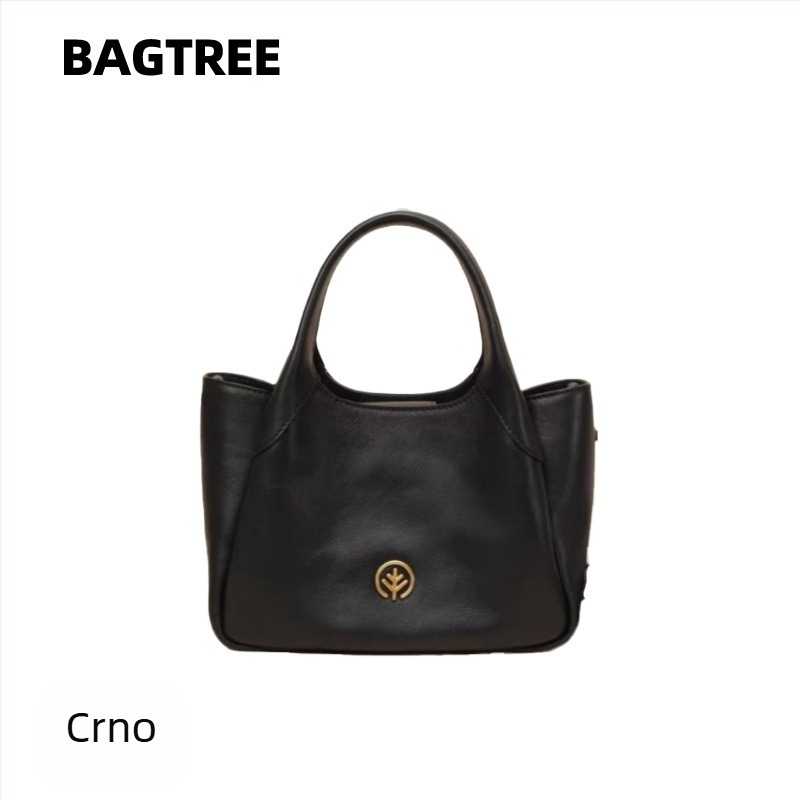 BAGTREE Torba-vodeni kofer od prave kože — gradski minimalistički stil, druga sloja teleće kože, podstava od poliester-cotton, unutarnji džep sa zipom i džep za telefon