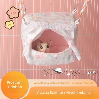 Hamsterovo spavaće gnijezdo – od kompozitnog materijala, unutarnje korištenje, kvadratnog oblika, za odmor i skrivanje
