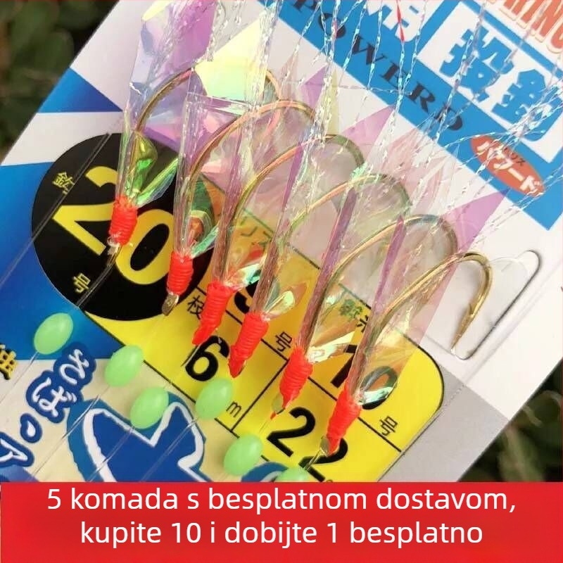 Najlon udica s biomimetikom pravom ribom kožom, svjetleća u mraku, udica lignja s podignutim ustima