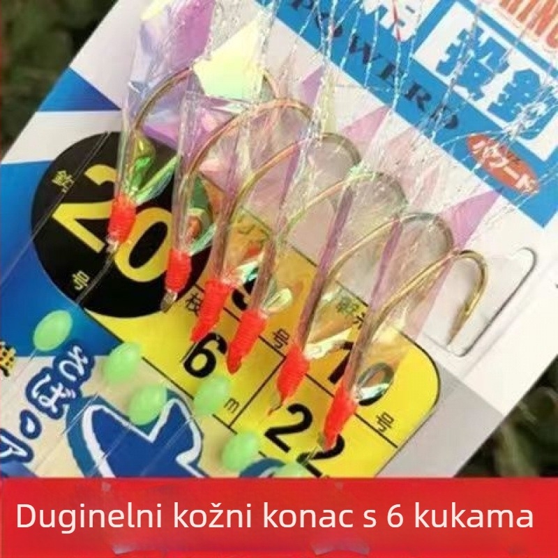 Najlon udica s biomimetikom pravom ribom kožom, svjetleća u mraku, udica lignja s podignutim ustima