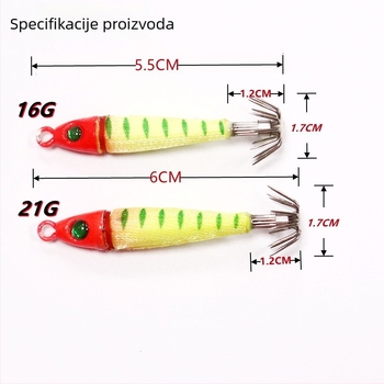 Kuka za lignje s olovnom glavom, UV svjetleća – PM-16 – kutija 50 kom.