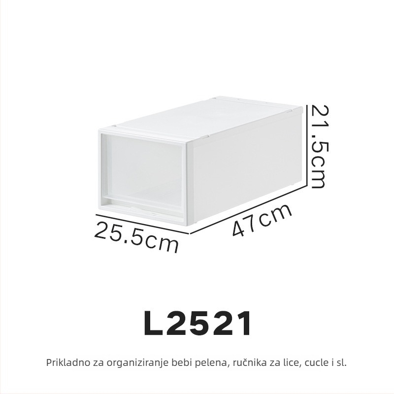 Repentance Plastična kutija za spremanje s ladicama, matno prozirna, bez montaže, 40–50 L, japanski stil, otporna na prašinu i vlagu