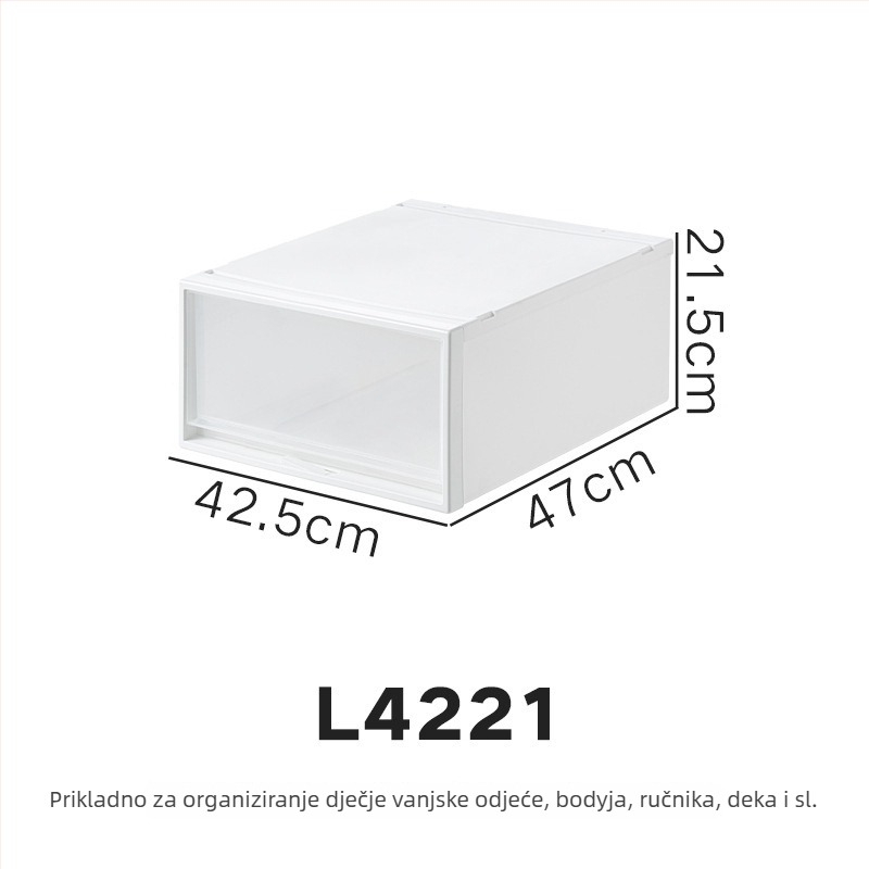 Repentance Plastična kutija za spremanje s ladicama, matno prozirna, bez montaže, 40–50 L, japanski stil, otporna na prašinu i vlagu