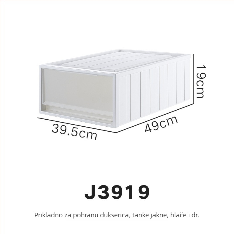 Repentance Plastična kutija za spremanje s ladicama, matno prozirna, bez montaže, 40–50 L, japanski stil, otporna na prašinu i vlagu