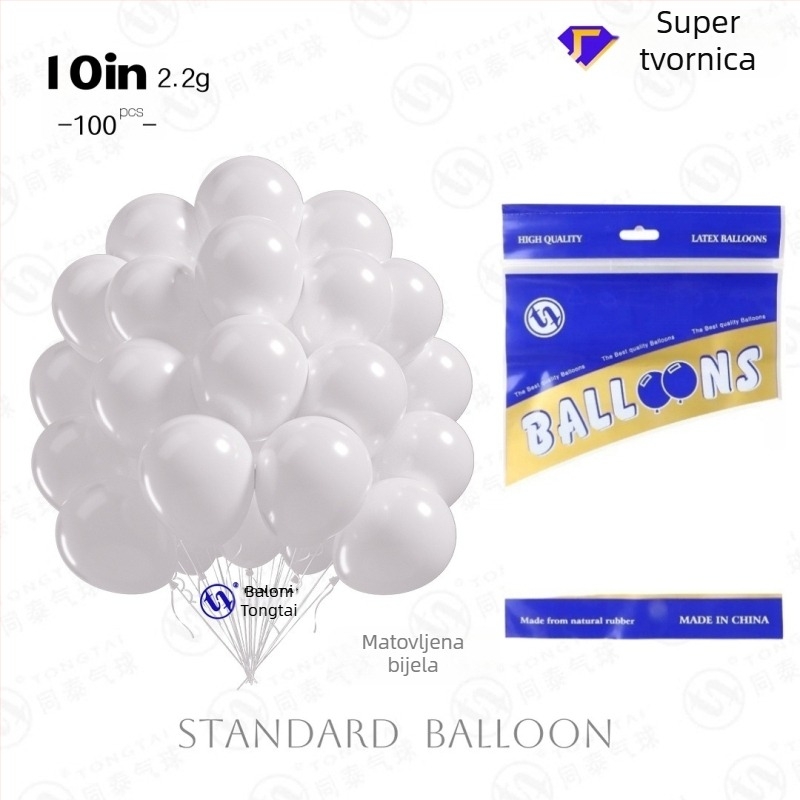Lateksni okrugli dekorativni balon s mat završnim izgledom imitacije bisera, mogućnost personaliziranog logotipa, šifra proizvoda TT Matte Imitation Pearl Round Balloon