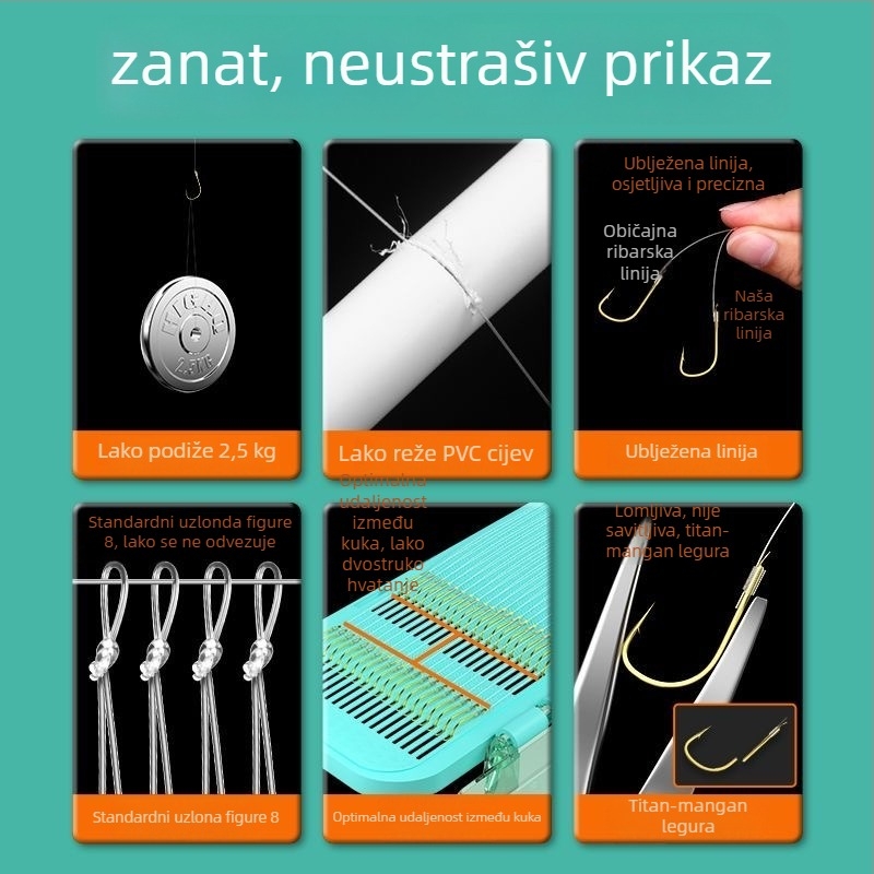 Dovršena dvostruka kuka s završetkom na manžeti i pod-nutom za slatkovodni ribolov