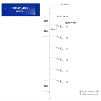 Hayabusa Šnurni kuka No. 13/14, 50 kom, za morski ribolov s brodom