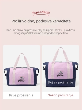 Unisex torba za fitness i putovanje s odjeljkom za mokre i suhe stvari, vodootporna i proširiva, poliester materijala, naramenica