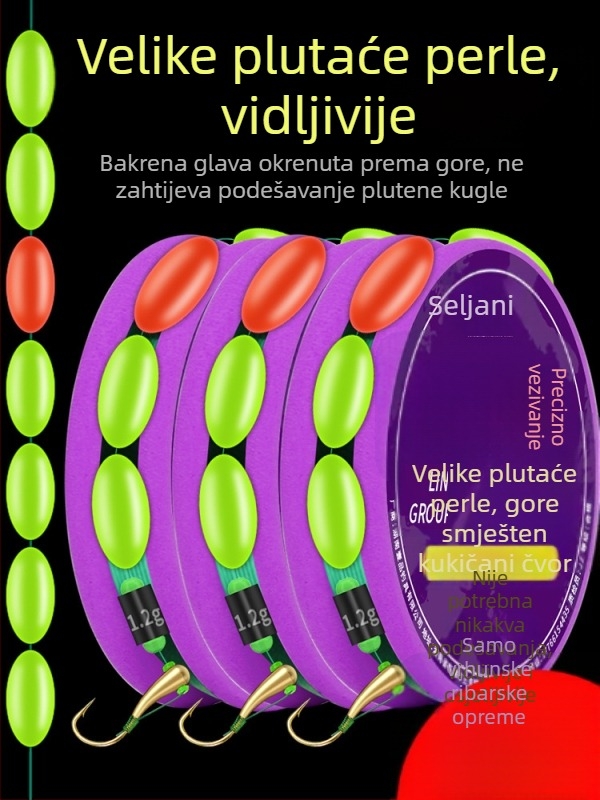Set kuki i ribolovne linije, ručno vezan, Nylon Nano, za ribolov u rijeci, podrijetlo Kina