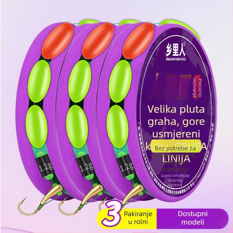 Set kuki i ribolovne linije, ručno vezan, Nylon Nano, za ribolov u rijeci, podrijetlo Kina