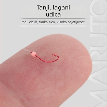 Set udica za ledolov s bodljikavim udicama No.14, s svijetlećom perlicom za male ribe, ravni vrh i dugačak držač, 500 komada u kutiji