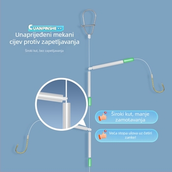 Rig s četiri kuka – anti-zamagljivanje, kukice s bodljama, ručna štapa za jezero
