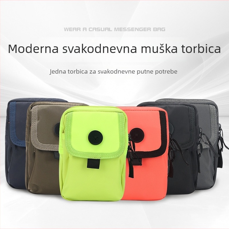 Muška crossbody torba, ulični stil, otporan poliester, pogodna za putovanja u slobodno vrijeme