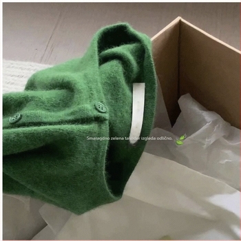 Vuneni pleteni kardigan, okrugli izrez, opušten kroj, dugi rukavi