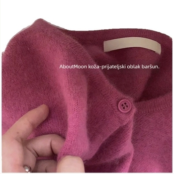 Vuneni pleteni kardigan, okrugli izrez, opušten kroj, dugi rukavi