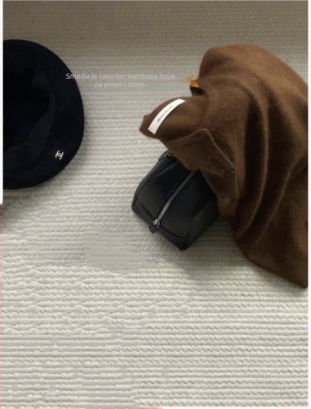 Vuneni pleteni kardigan, okrugli izrez, opušten kroj, dugi rukavi