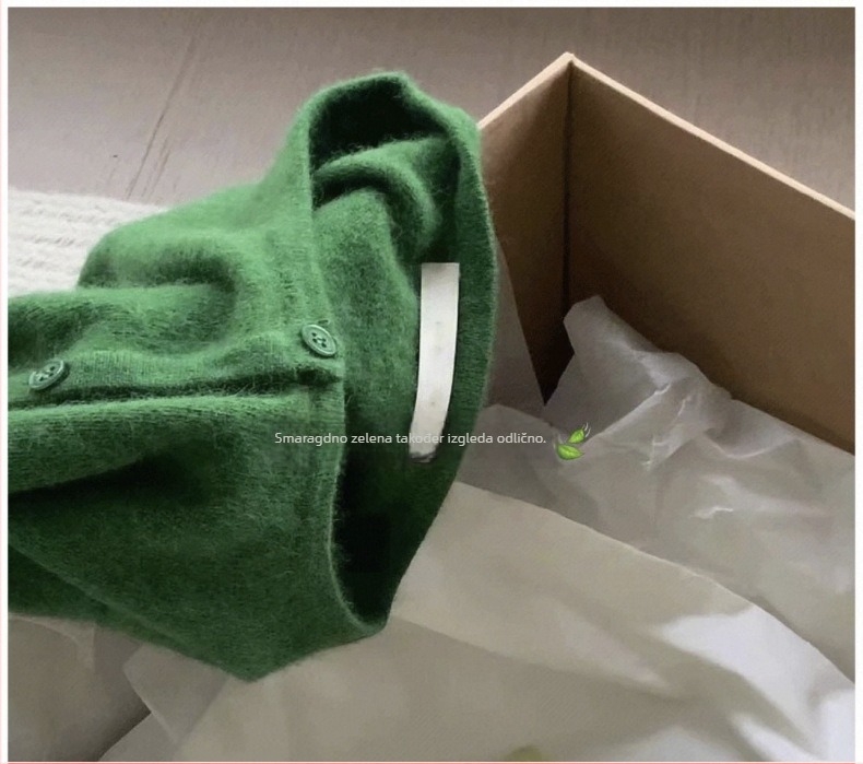 Vuneni pleteni kardigan, okrugli izrez, opušten kroj, dugi rukavi