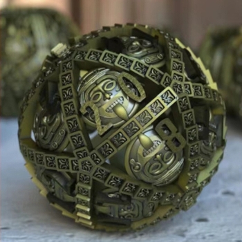 Set bakrenih kockica s zaobljenim kutovima, 20-stranih, za stolne igre, opcije obrade i prilagodbe