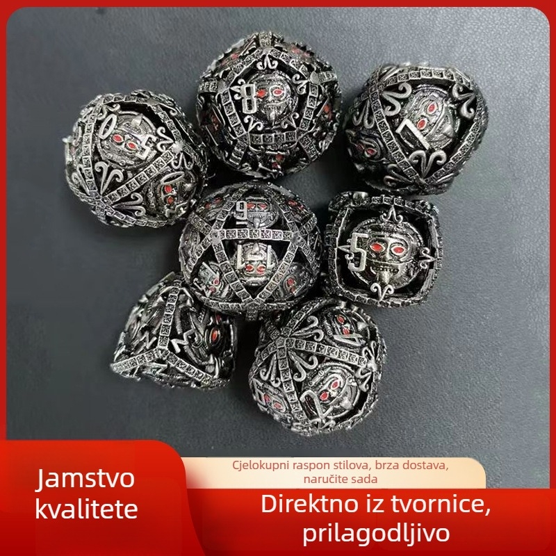 Set bakrenih kockica s zaobljenim kutovima, 20-stranih, za stolne igre, opcije obrade i prilagodbe