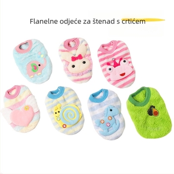 Flanelni prsluk za kućne ljubimce – štenad i mačke, unisex, ležerni stil, jesen/zima