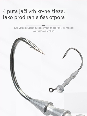 Lead head barbed Ned hook No. 4, 6-pack, 4x strengthened micro-lead head for ocean beach fishing