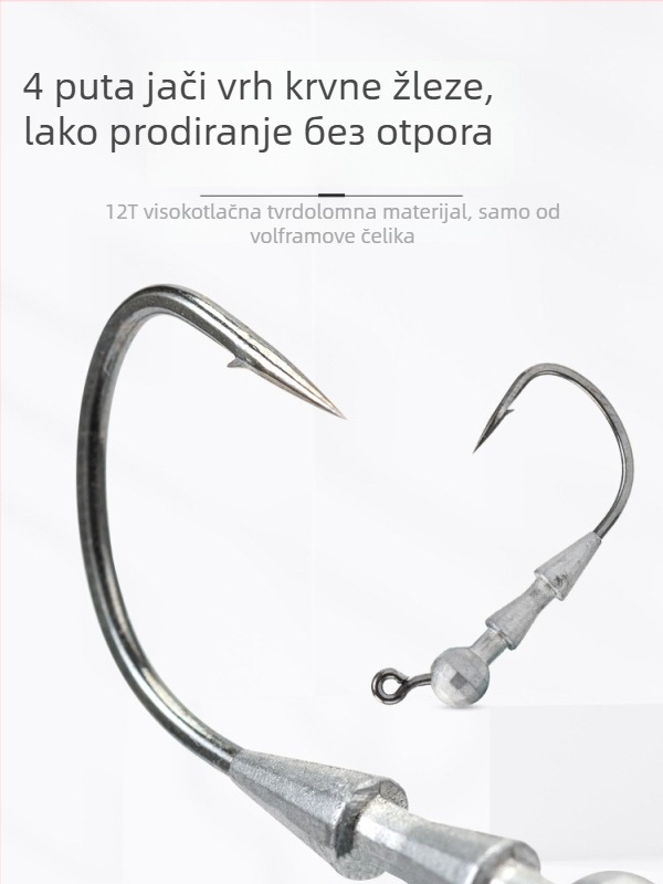Lead head barbed Ned hook No. 4, 6-pack, 4x strengthened micro-lead head for ocean beach fishing