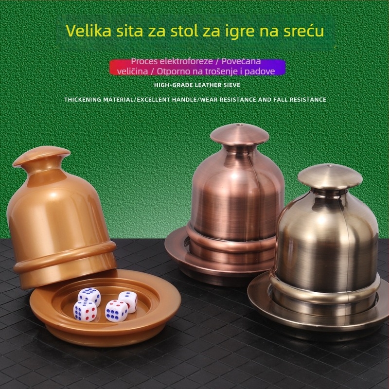 Set čašica za kocke od ABS plastike s elektroplatina, zaobljeni bridovi, prilagodljivo, kutija od 100 komada za šah i igre s kartama