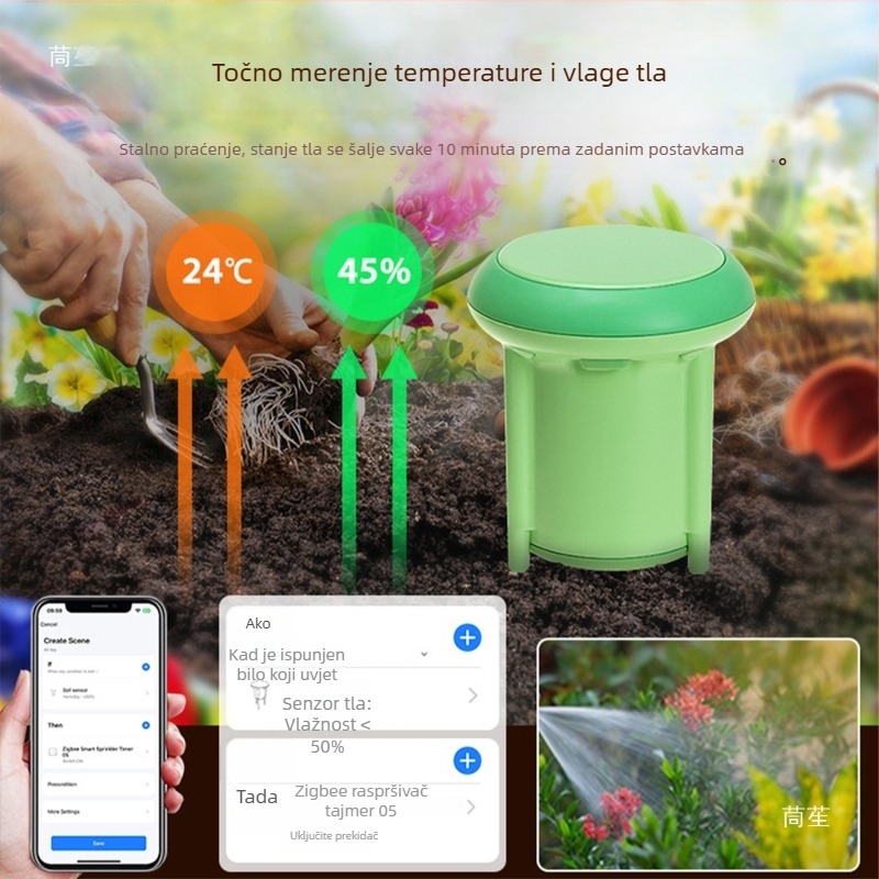 Test tla s ZigBee 3.0 Wi-Fi, senzorom temperature i vlage tla i ispitivanjem teških metala