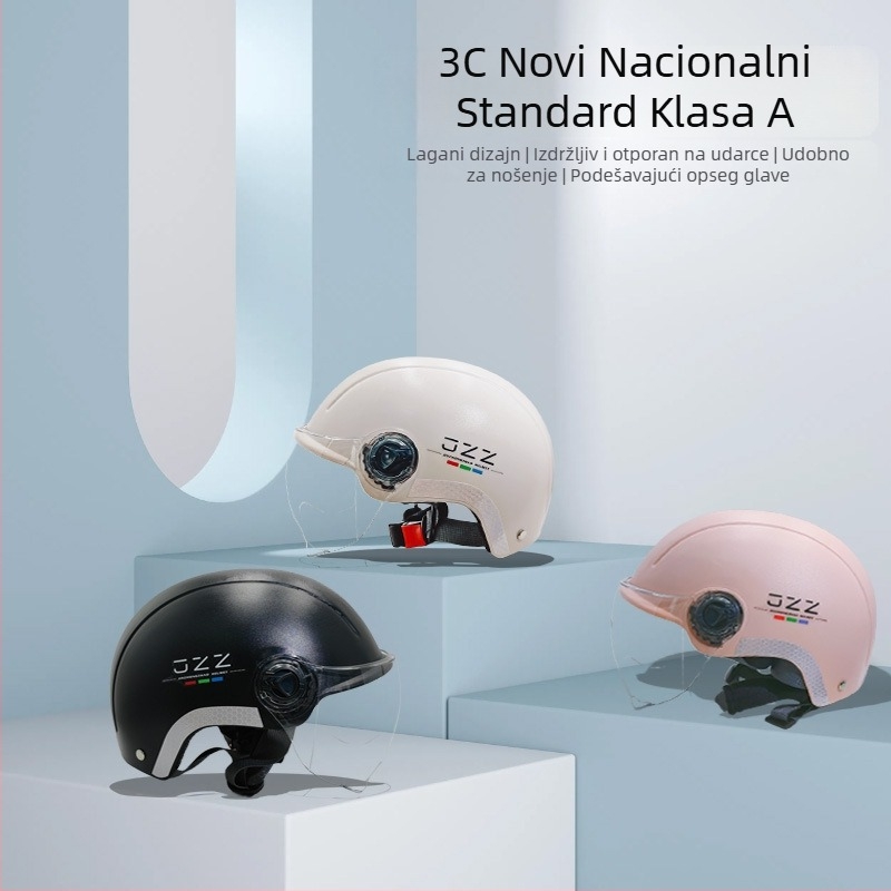 ABS kaciga za električna vozila, 3C certifikat br. 2024091105021488, polu-helmet za odrasle, četiri godišnja doba, pogodna za gradski prijevoz i vožnju motociklom