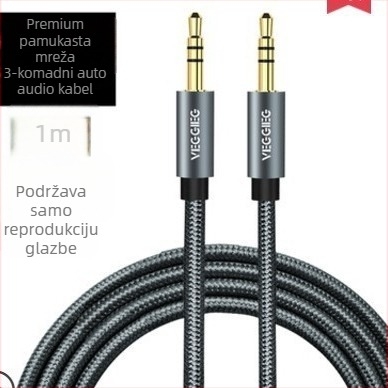 Weige AUX audio kabel 3.5 mm za digitalne uređaje, zlatni završetak, emajlirano bakreno jezgro, CE certifikat