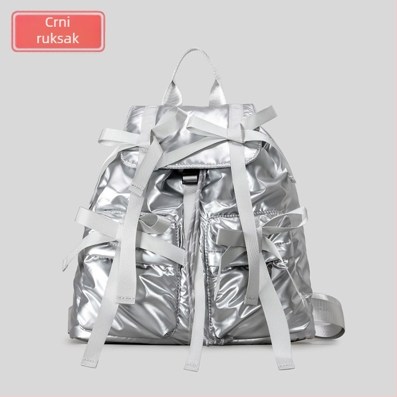 Najlon ruksak za žene za outdoor putovanja, zatvarač na šnuru, džep na zip, poliester podstava, svakodnevna upotreba