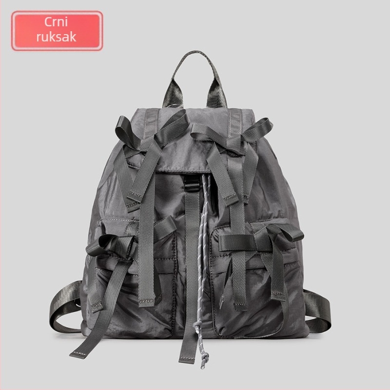 Najlon ruksak za žene za outdoor putovanja, zatvarač na šnuru, džep na zip, poliester podstava, svakodnevna upotreba