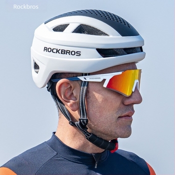ROCKBROS kaciga za bicikl s integriranom stražnjom lampom, unisex odraslih, za planinske i cestovne bicikle, PC kućište + EPS pjena