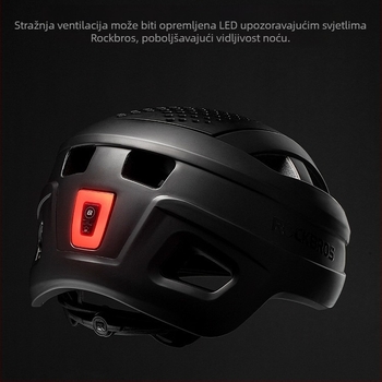 ROCKBROS kaciga za bicikl s integriranom stražnjom lampom, unisex odraslih, za planinske i cestovne bicikle, PC kućište + EPS pjena
